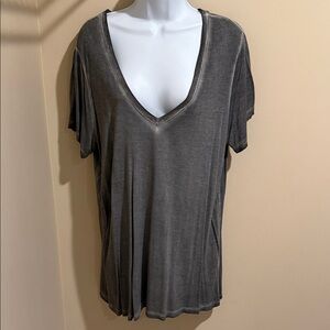 Banana Republic Deep Gray V-Neck Short Sleeve Tee